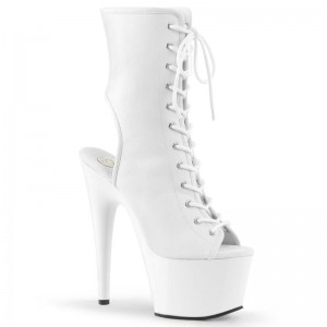 Pleaser Adore-1016 Vegan Leather Laarzen Dames Wit | XUAMW-BE