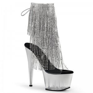 Pleaser Adore-1017RSFT Laarzen Dames Zilver | FGPUT-BE