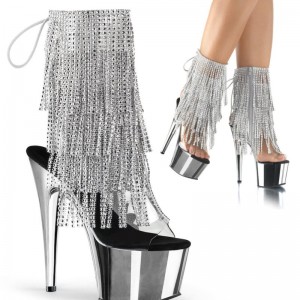 Pleaser Adore-1017RSF Laarzen Dames Zilver | PWGQS-BE