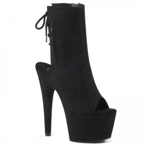 Pleaser Adore-1018FS Suede Laarzen Dames Zwart | MHRUO-BE