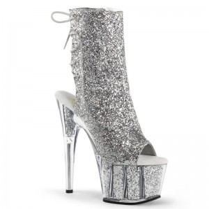 Pleaser Adore-1018G Laarzen Dames Zilver | MKDOY-BE