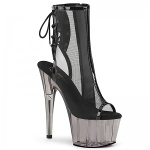 Pleaser Adore-1018MSHT Laarzen Dames Zwart Grijs | EVRBT-BE