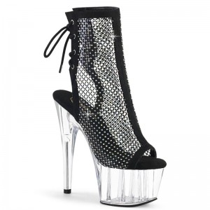 Pleaser Adore-1018RM Faux Suede Laarzen Dames Zwart | PESCB-BE