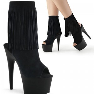 Pleaser Adore-1019 Suede Laarzen Dames Zwart | YEAWC-BE