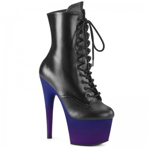Pleaser Adore-1020BP Laarzen Dames Zwart Blauw | OIJNF-BE