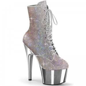 Pleaser Adore-1020CHRS Laarzen Dames Gekleurd Zilver | ABYOD-BE