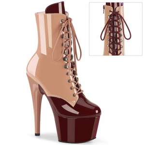 Pleaser Adore-1020DC Laarzen Dames Beige Bordeaux | HCYRP-BE