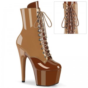 Pleaser Adore-1020DC Laarzen Dames Bruin | VRGFB-BE