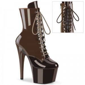 Pleaser Adore-1020DC Laarzen Dames Koffie Donkerbruin | HFBKU-BE
