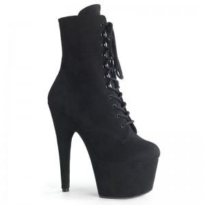Pleaser Adore-1020FS Faux Suede Laarzen Dames Zwart | TXYZM-BE