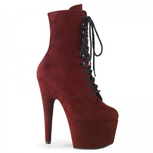 Pleaser Adore-1020FS Faux Suede Laarzen Dames Bordeaux | HJXWT-BE