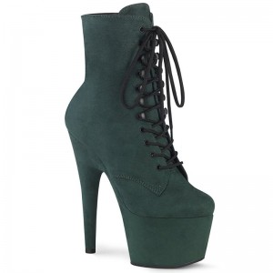 Pleaser Adore-1020FS Faux Suede Laarzen Dames Groen | IHJFW-BE