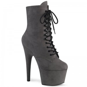 Pleaser Adore-1020FS Faux Suede Laarzen Dames Grijs | MRNSW-BE
