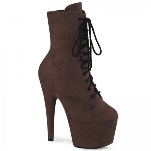 Pleaser Adore-1020FS Faux Suede Laarzen Dames Bruin | XLSCV-BE