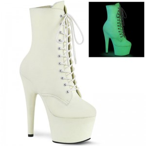 Pleaser Adore-1020GD Vegan Leather Laarzen Dames Wit | ZBSTW-BE