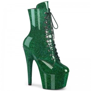 Pleaser Adore-1020GP Glitter Patent Laarzen Dames Groen | PSRHQ-BE