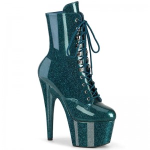 Pleaser Adore-1020GP Laarzen Dames Turquoise | QDWBU-BE