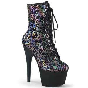 Pleaser Adore-1020LP Laarzen Dames Grijs Leopard | YZBSF-BE