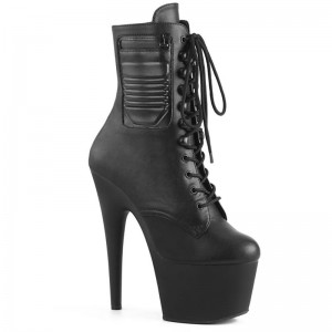 Pleaser Adore-1020PK Vegan Leather Laarzen Dames Zwart | DQPMC-BE