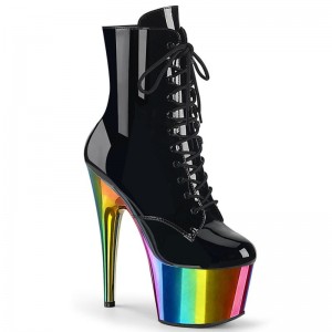 Pleaser Adore-1020RC Laarzen Dames Zwart Gekleurd | DWTMV-BE