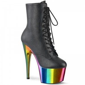 Pleaser Adore-1020RC Vegan Leather Laarzen Dames Zwart Gekleurd | TOMIW-BE