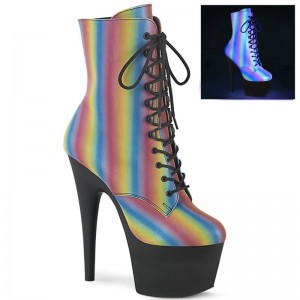 Pleaser Adore-1020REFL-02 Laarzen Dames Gekleurd Zwart | DRAGQ-BE