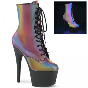 Pleaser Adore-1020REFL Laarzen Dames Gekleurd Zwart | VXNBZ-BE
