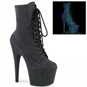 Pleaser Adore-1020REFL Laarzen Dames Groen Paars | MEPHK-BE