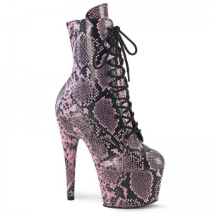 Pleaser Adore-1020SPWR Snake Laarzen Dames Roze | OWQJC-BE