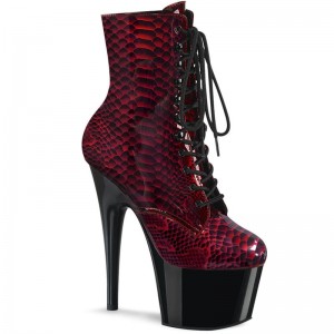 Pleaser Adore-1020SP Laarzen Dames Rood Zwart | IYAFJ-BE