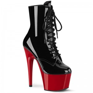 Pleaser Adore-1020 Laarzen Dames Zwart Rood | FTKXC-BE