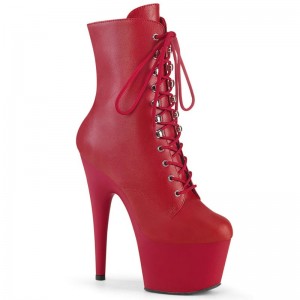 Pleaser Adore-1020 Vegan Leather Laarzen Dames Rood | TWNFR-BE
