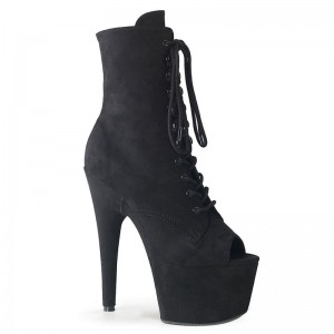 Pleaser Adore-1021FS Suede Laarzen Dames Zwart | QHBWE-BE