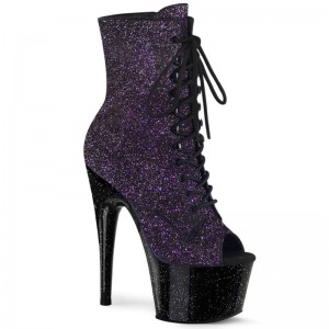 Pleaser Adore-1021MG Laarzen Dames Paars Zwart | MJKID-BE