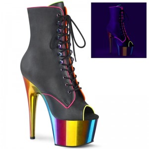Pleaser Adore-1021RC-02 Vegan Leather Laarzen Dames Zwart Gekleurd | AWHEZ-BE