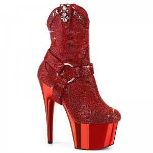 Pleaser Adore-1029CHRS Laarzen Dames Rood | VXKZH-BE