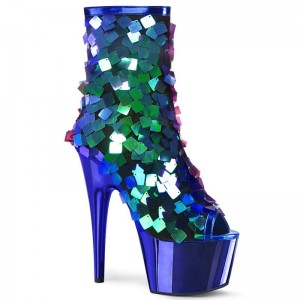 Pleaser Adore-1031SSQ Laarzen Dames Groen Blauw | PMDJR-BE