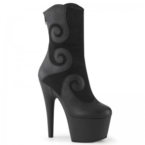 Pleaser Adore-1034 Faux Suede Laarzen Dames Zwart | FPLMR-BE