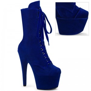 Pleaser Adore-1045VEL Laarzen Dames Donkerblauw | CWUVI-BE