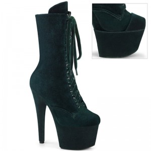 Pleaser Adore-1045VEL Laarzen Dames Groen | UMEQY-BE