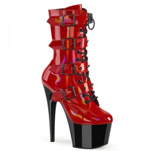 Pleaser Adore-1046TT Laarzen Dames Rood Zwart | ILEAZ-BE