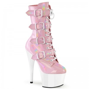 Pleaser Adore-1046TT Laarzen Dames Roze Wit | LTQEN-BE