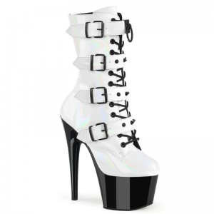 Pleaser Adore-1046TT Laarzen Dames Wit Zwart | PYTUH-BE