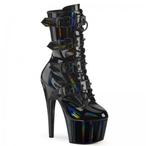 Pleaser Adore-1046 Hologram Laarzen Dames Zwart | LZIAP-BE
