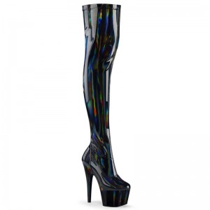 Pleaser Adore-3000HWR Hologram Hoge Hakken Dames Zwart | ZWVGI-BE