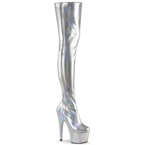Pleaser Adore-3000HWR Hologram Hoge Hakken Dames Zilver | DVGUB-BE
