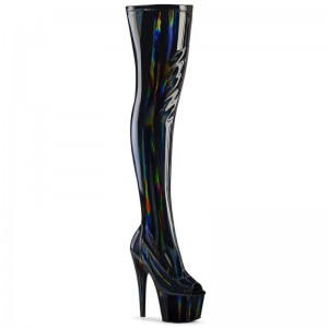 Pleaser Adore-3011HWR Hoge Hakken Dames Zwart | VASFG-BE