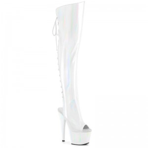 Pleaser Adore-3019HWR Stretch Holo Hoge Hakken Dames Wit | JPVBG-BE