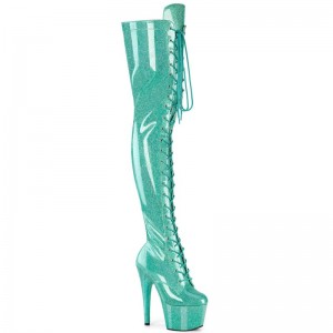 Pleaser Adore-3020GP Glitter Hoge Hakken Dames Lichtturquoise | WTPYM-BE