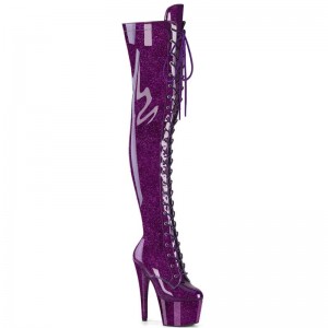 Pleaser Adore-3020GP Glitter Hoge Hakken Dames Paars | CVYTF-BE